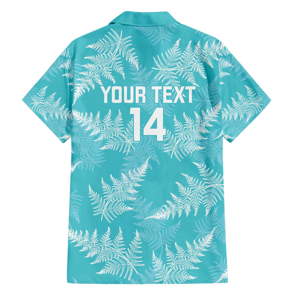 New Zealand Silver Fern Rugby Custom Family Matching Off The Shoulder Long Sleeve Dress and Hawaiian Shirt Go Aotearoa Champions Turquoise Version - Aussie Hoodie