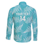New Zealand Silver Fern Rugby Custom Family Matching Off The Shoulder Long Sleeve Dress and Hawaiian Shirt Go Aotearoa Champions Turquoise Version - Aussie Hoodie