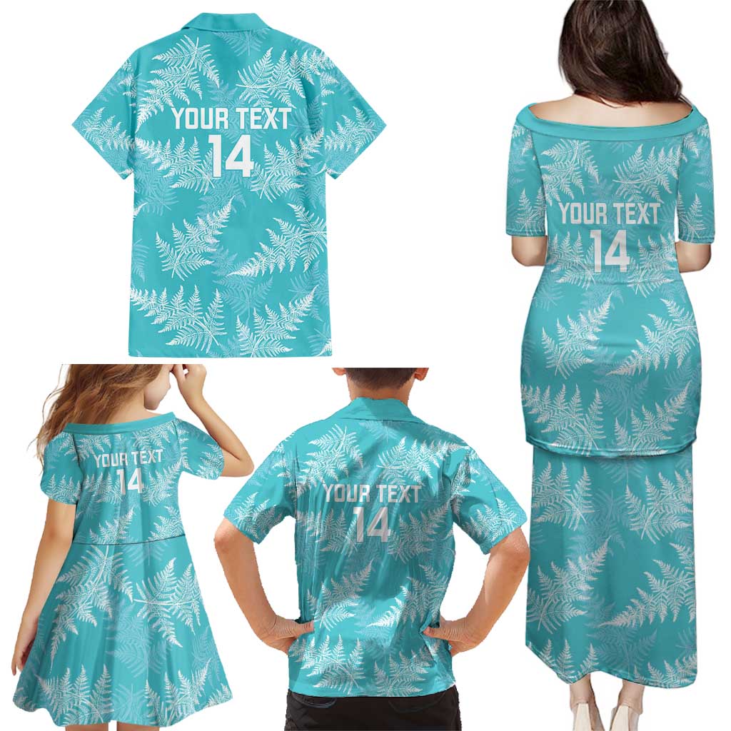 New Zealand Silver Fern Rugby Custom Family Matching Puletasi and Hawaiian Shirt Go Aotearoa Champions Turquoise Version - Aussie Hoodie