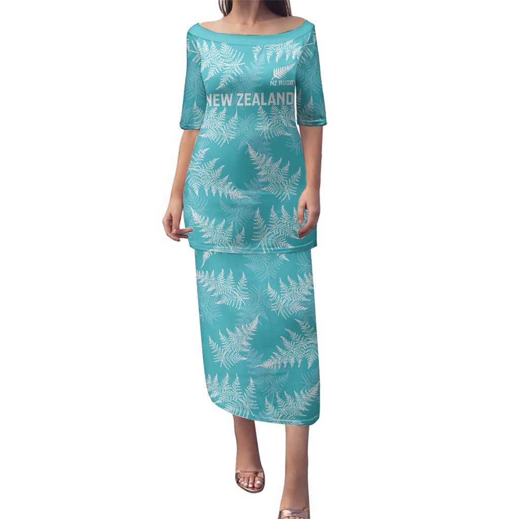 New Zealand Silver Fern Rugby Custom Family Matching Puletasi and Hawaiian Shirt Go Aotearoa Champions Turquoise Version - Aussie Hoodie