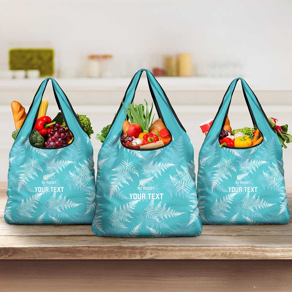 New Zealand Silver Fern Rugby Custom Grocery Bag Go Aotearoa Champions Turquoise Version - Aussie Hoodie