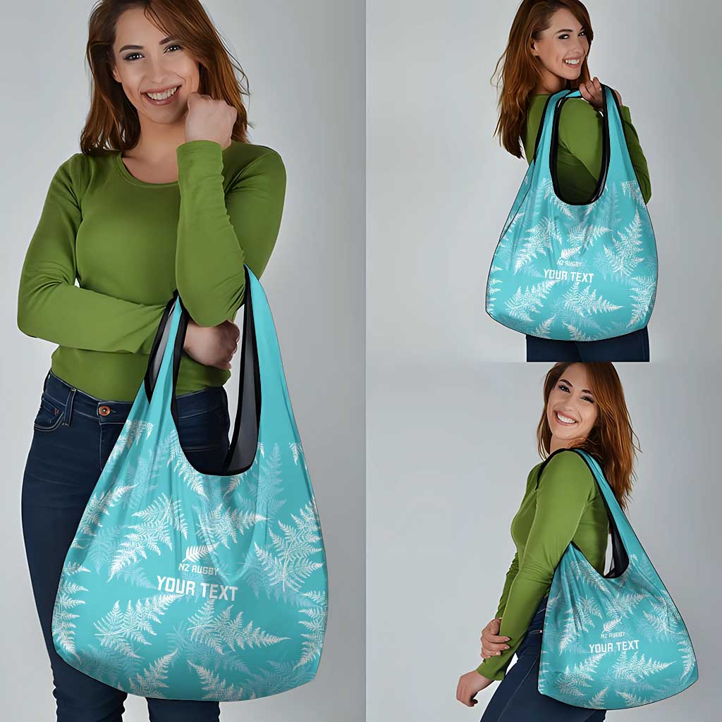 New Zealand Silver Fern Rugby Custom Grocery Bag Go Aotearoa Champions Turquoise Version - Aussie Hoodie