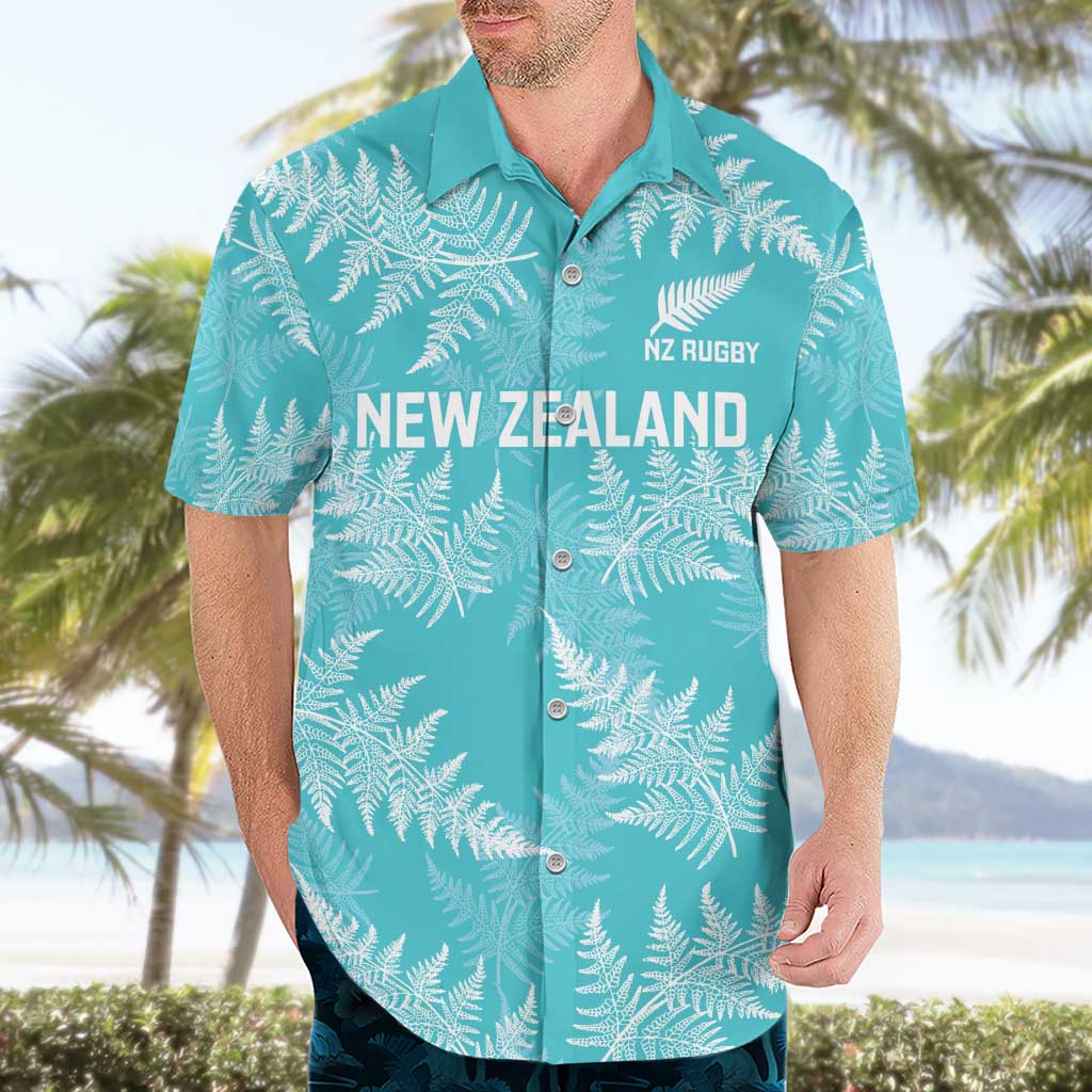 New Zealand Silver Fern Rugby Custom Hawaiian Shirt Go Aotearoa Champions Turquoise Version - Aussie Hoodie