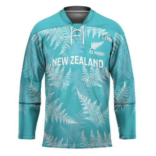 New Zealand Silver Fern Rugby Custom Hockey Jersey Go Aotearoa Champions Turquoise Version - Aussie Hoodie