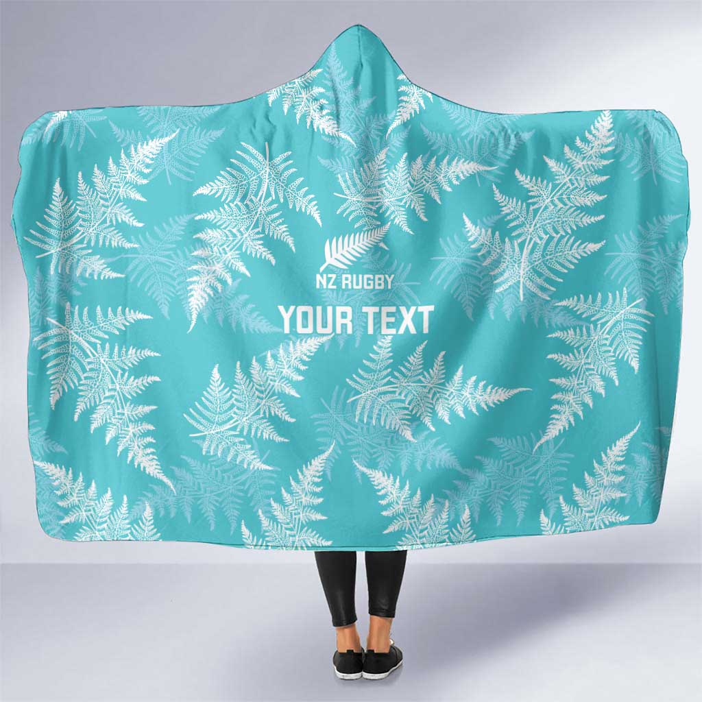 New Zealand Silver Fern Rugby Custom Hooded Blanket Go Aotearoa Champions Turquoise Version - Aussie Hoodie
