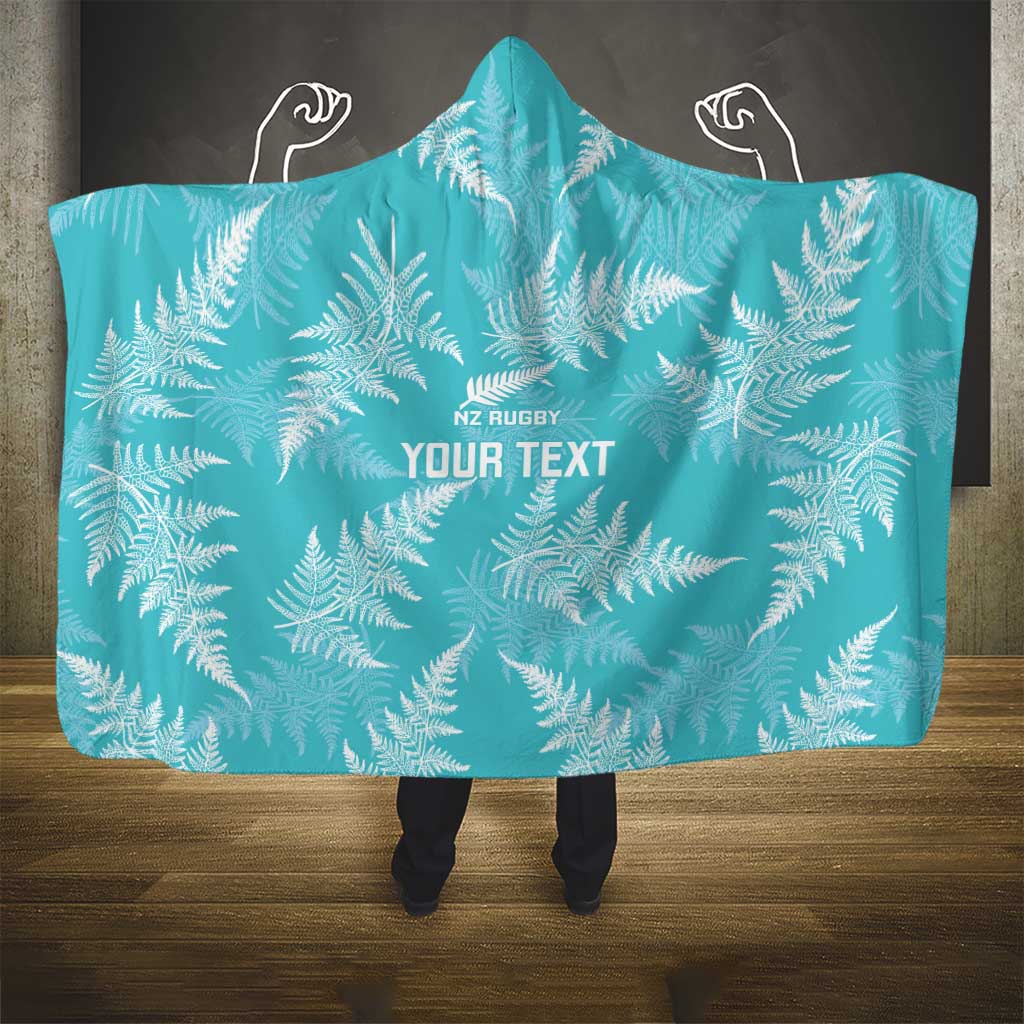 New Zealand Silver Fern Rugby Custom Hooded Blanket Go Aotearoa Champions Turquoise Version - Aussie Hoodie