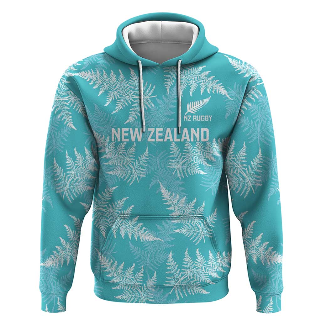 New Zealand Silver Fern Rugby Custom Hoodie Go Aotearoa Champions Turquoise Version - Aussie Hoodie