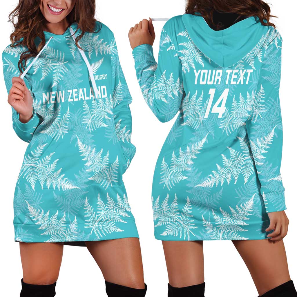 New Zealand Silver Fern Rugby Custom Hoodie Dress Go Aotearoa Champions Turquoise Version - Aussie Hoodie