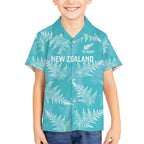New Zealand Silver Fern Rugby Custom Kid Hawaiian Shirt Go Aotearoa Champions Turquoise Version - Aussie Hoodie