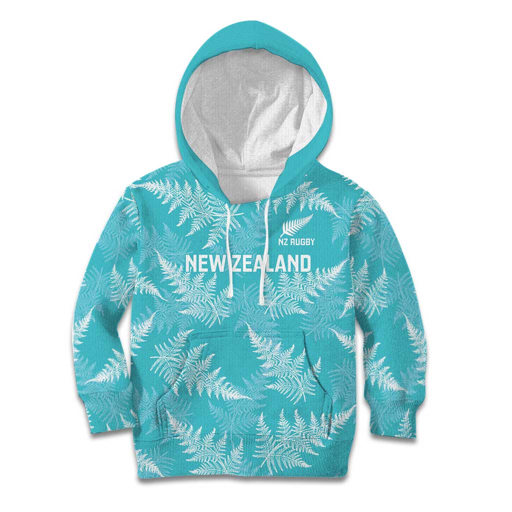 New Zealand Silver Fern Rugby Custom Kid Hoodie Go Aotearoa Champions Turquoise Version - Aussie Hoodie