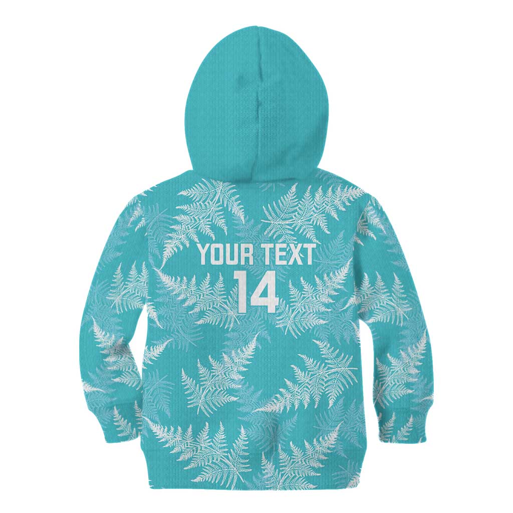 New Zealand Silver Fern Rugby Custom Kid Hoodie Go Aotearoa Champions Turquoise Version - Aussie Hoodie