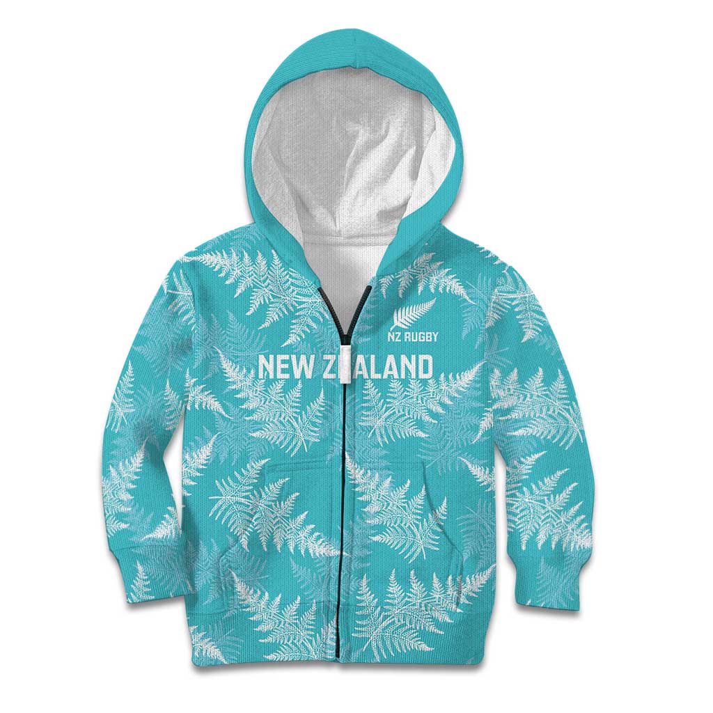 New Zealand Silver Fern Rugby Custom Kid Hoodie Go Aotearoa Champions Turquoise Version - Aussie Hoodie