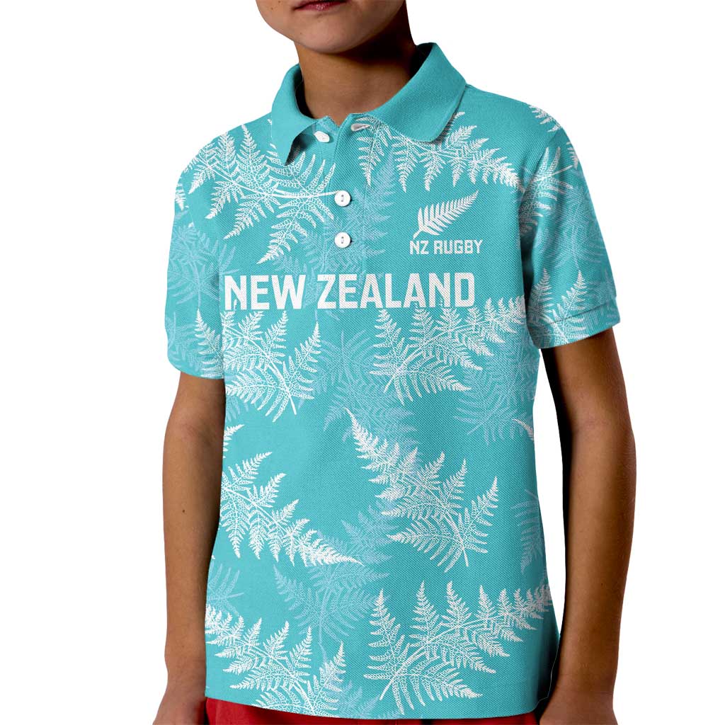 New Zealand Silver Fern Rugby Custom Kid Polo Shirt Go Aotearoa Champions Turquoise Version - Aussie Hoodie