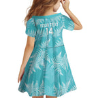 New Zealand Silver Fern Rugby Custom Kid Short Sleeve Dress Go Aotearoa Champions Turquoise Version - Aussie Hoodie