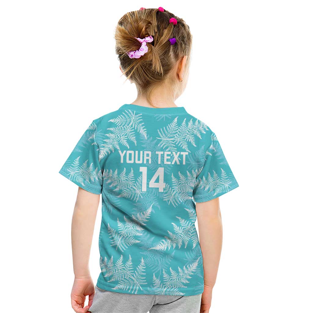 New Zealand Silver Fern Rugby Custom Kid T Shirt Go Aotearoa Champions Turquoise Version - Aussie Hoodie