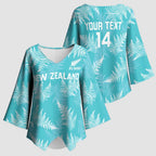New Zealand Silver Fern Rugby Custom Kimono Sleeve Blouse Go Aotearoa Champions Turquoise Version - Aussie Hoodie