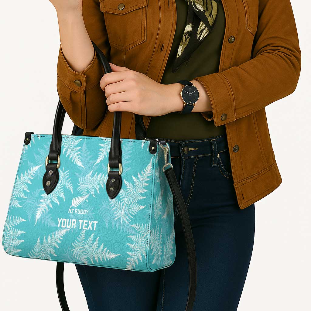 New Zealand Silver Fern Rugby Custom Leather Bag Go Aotearoa Champions Turquoise Version - Aussie Hoodie