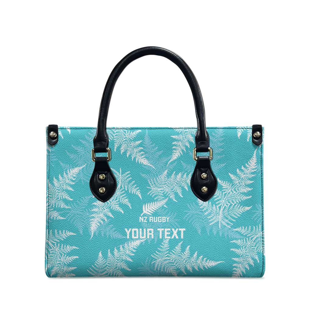 New Zealand Silver Fern Rugby Custom Leather Bag Go Aotearoa Champions Turquoise Version - Aussie Hoodie