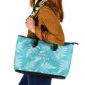 New Zealand Silver Fern Rugby Custom Leather Tote Bag Go Aotearoa Champions Turquoise Version - Aussie Hoodie