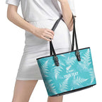 New Zealand Silver Fern Rugby Custom Leather Tote Bag Go Aotearoa Champions Turquoise Version - Aussie Hoodie