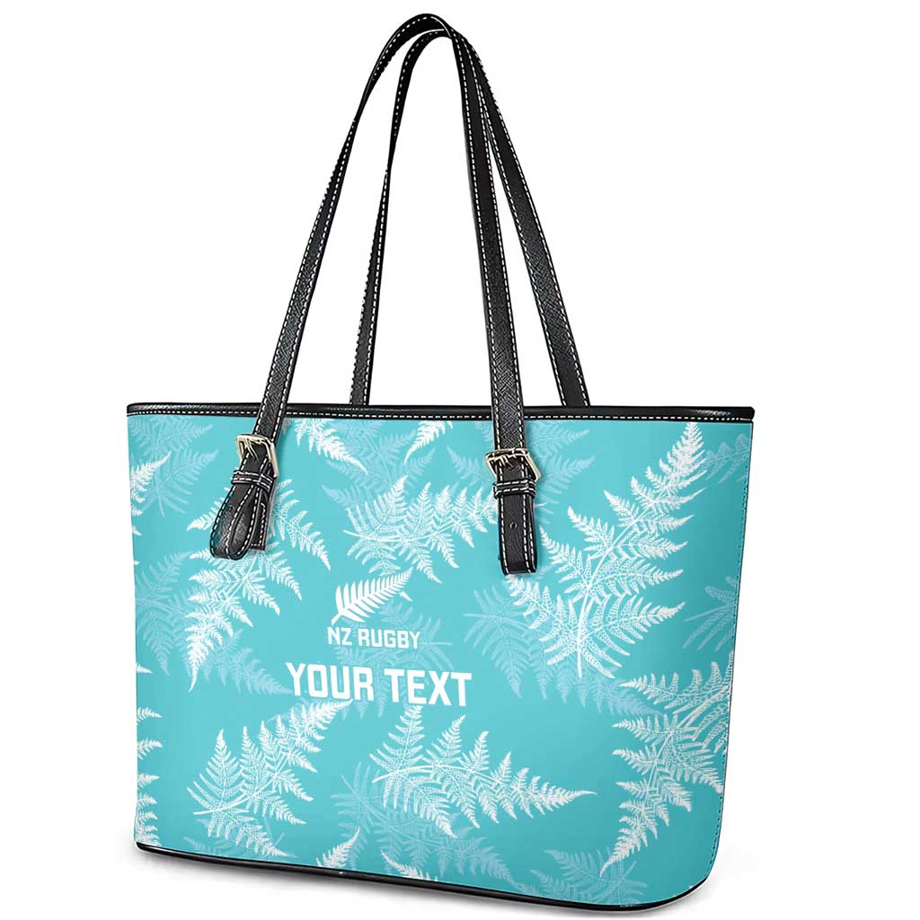 New Zealand Silver Fern Rugby Custom Leather Tote Bag Go Aotearoa Champions Turquoise Version - Aussie Hoodie