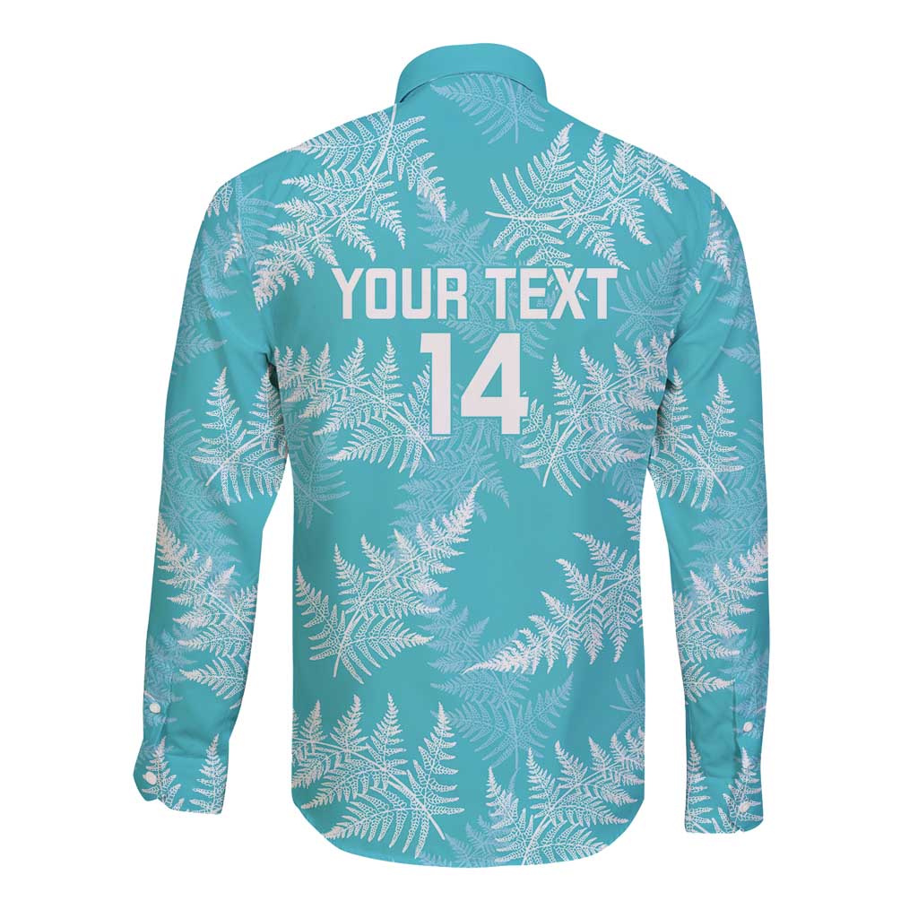 New Zealand Silver Fern Rugby Custom Long Sleeve Button Shirt Go Aotearoa Champions Turquoise Version - Aussie Hoodie