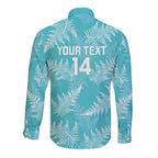 New Zealand Silver Fern Rugby Custom Long Sleeve Button Shirt Go Aotearoa Champions Turquoise Version - Aussie Hoodie