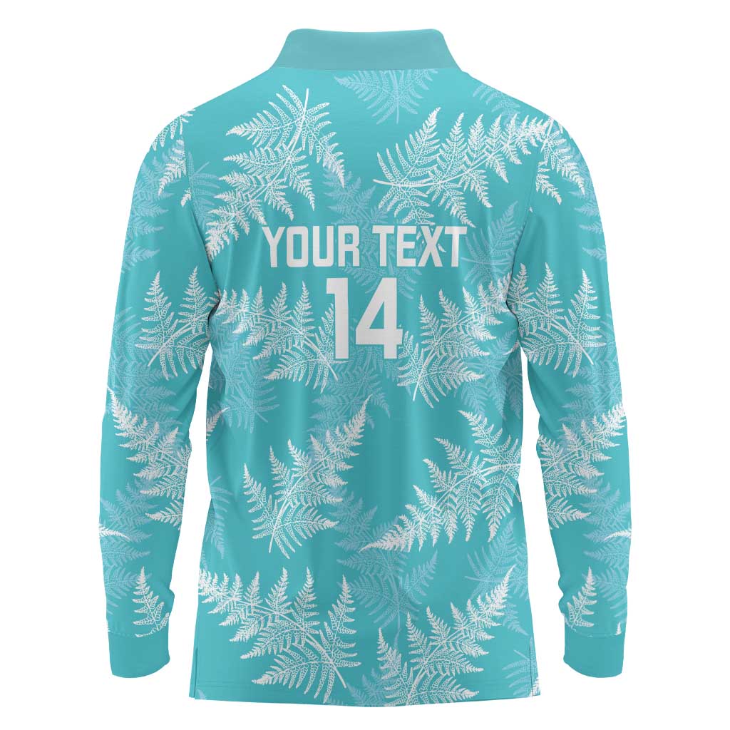 New Zealand Silver Fern Rugby Custom Long Sleeve Polo Shirt Go Aotearoa Champions Turquoise Version - Aussie Hoodie