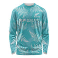 New Zealand Silver Fern Rugby Custom Long Sleeve Shirt Go Aotearoa Champions Turquoise Version - Aussie Hoodie