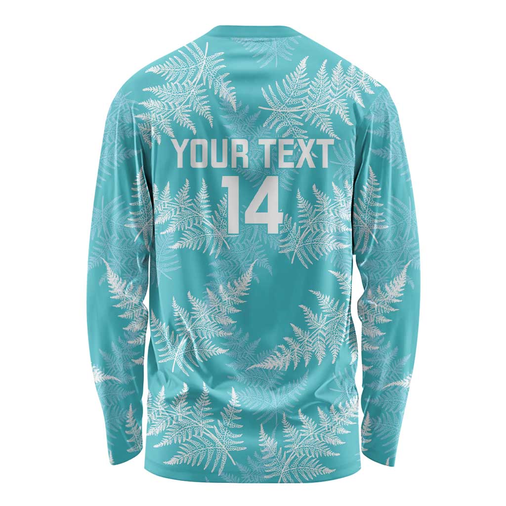 New Zealand Silver Fern Rugby Custom Long Sleeve Shirt Go Aotearoa Champions Turquoise Version - Aussie Hoodie