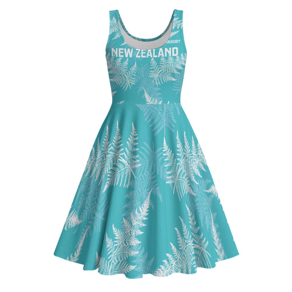 New Zealand Silver Fern Rugby Custom Midi Dress Go Aotearoa Champions Turquoise Version - Aussie Hoodie
