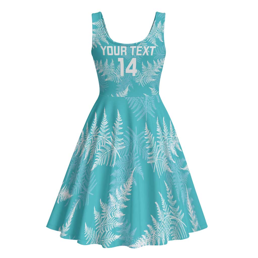 New Zealand Silver Fern Rugby Custom Midi Dress Go Aotearoa Champions Turquoise Version - Aussie Hoodie
