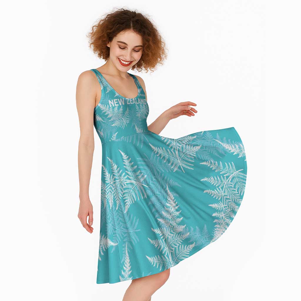 New Zealand Silver Fern Rugby Custom Midi Dress Go Aotearoa Champions Turquoise Version - Aussie Hoodie