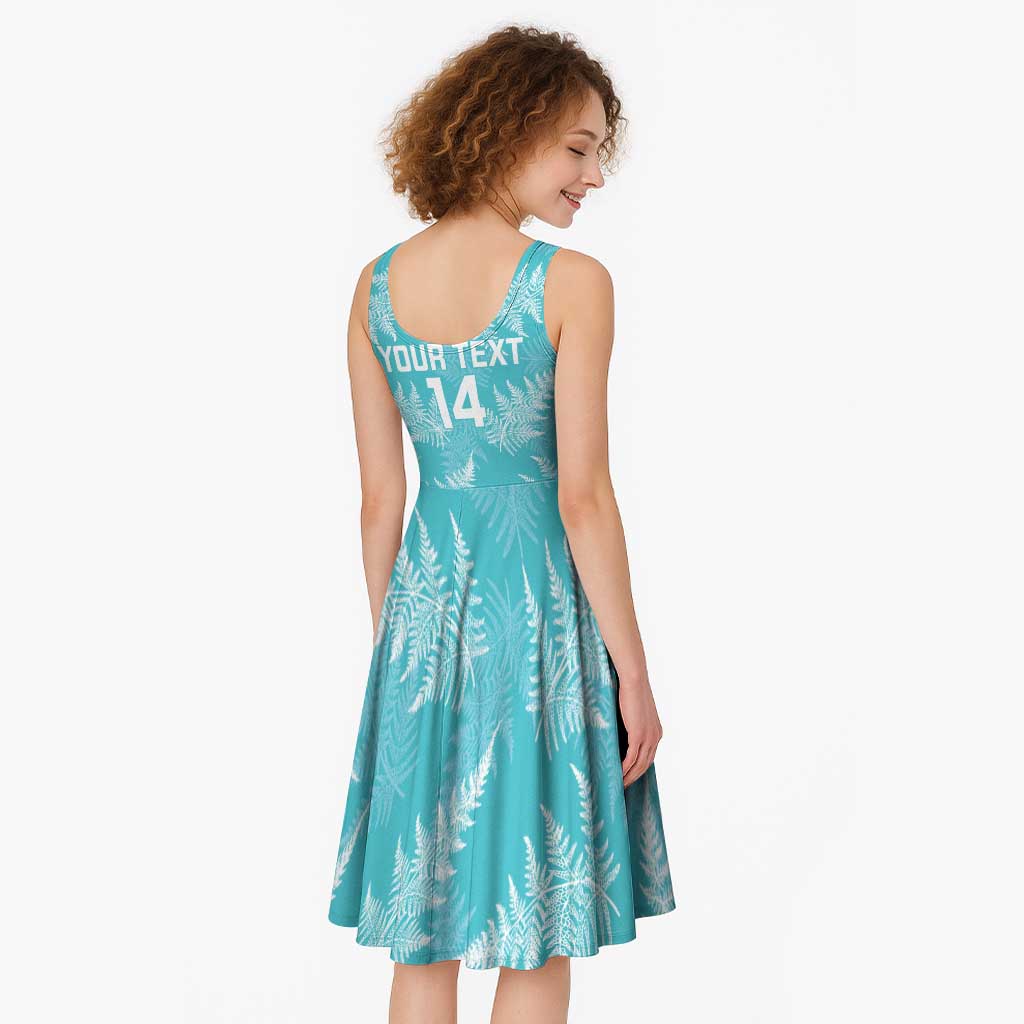 New Zealand Silver Fern Rugby Custom Midi Dress Go Aotearoa Champions Turquoise Version - Aussie Hoodie