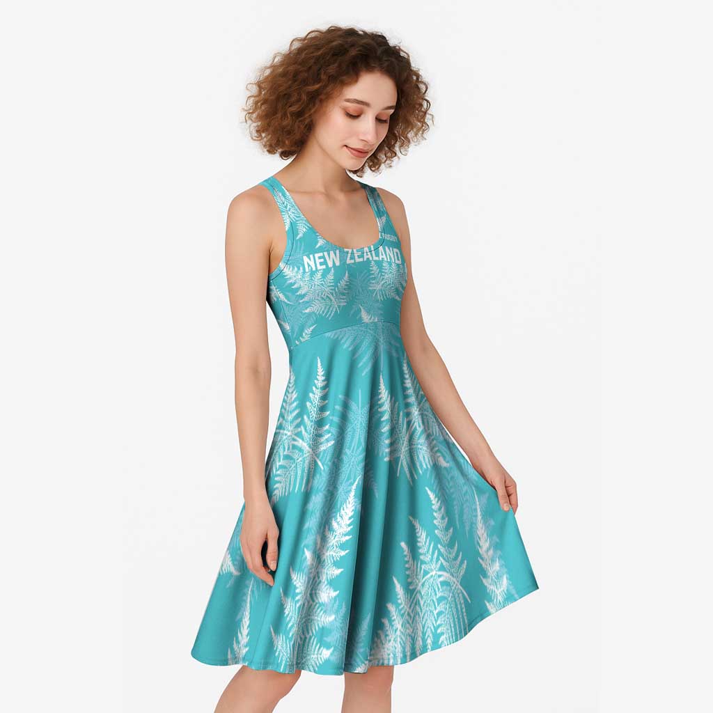 New Zealand Silver Fern Rugby Custom Midi Dress Go Aotearoa Champions Turquoise Version - Aussie Hoodie