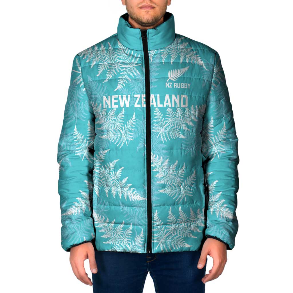 New Zealand Silver Fern Rugby Custom Padded Jacket Go Aotearoa Champions Turquoise Version - Aussie Hoodie