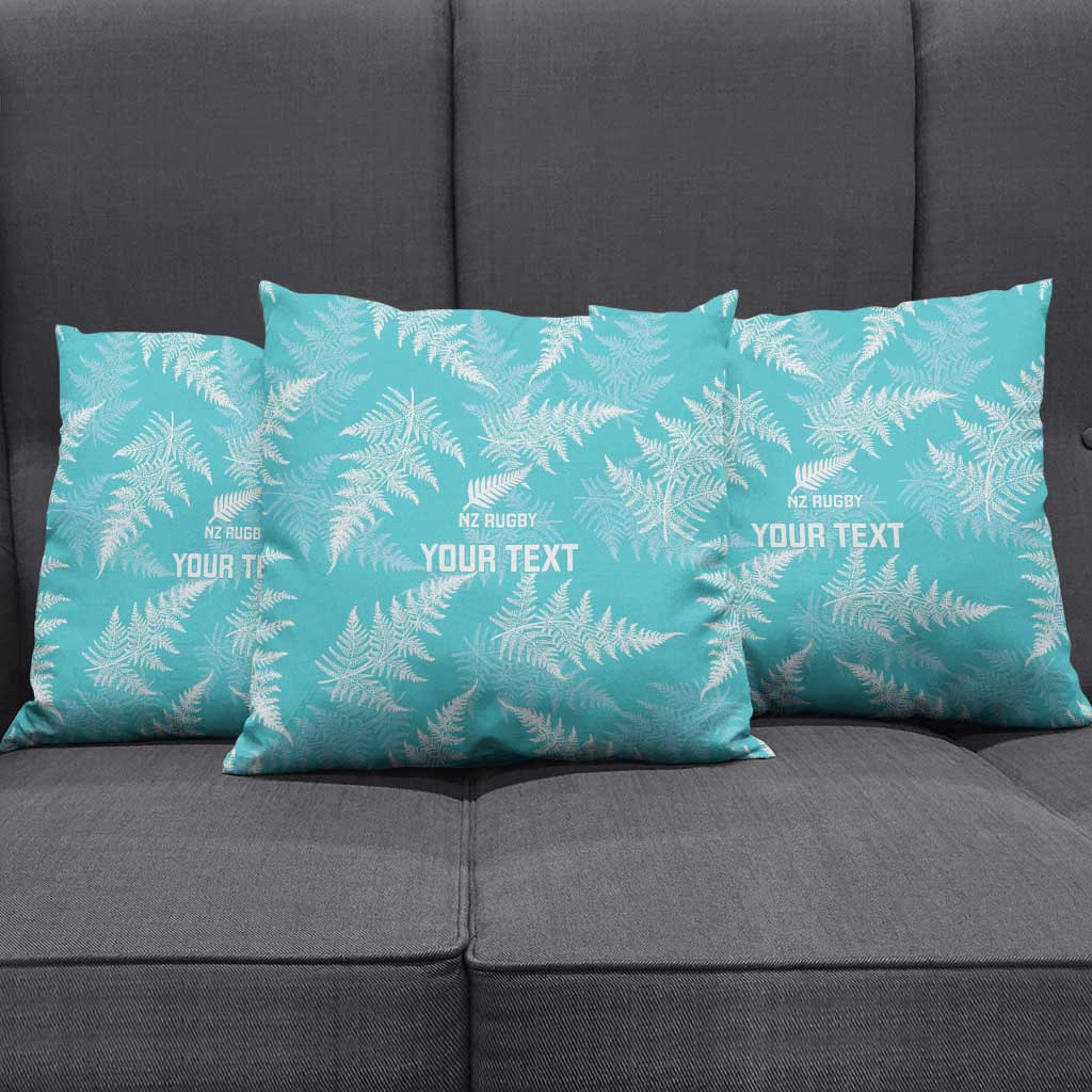 New Zealand Silver Fern Rugby Custom Pillow Cover Go Aotearoa Champions Turquoise Version - Aussie Hoodie