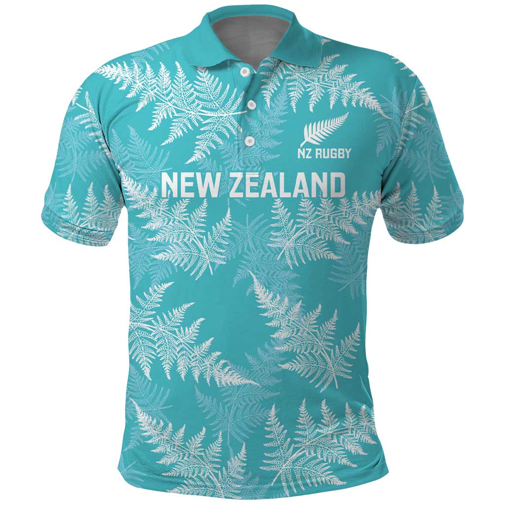 New Zealand Silver Fern Rugby Custom Polo Shirt Go Aotearoa Champions Turquoise Version - Aussie Hoodie