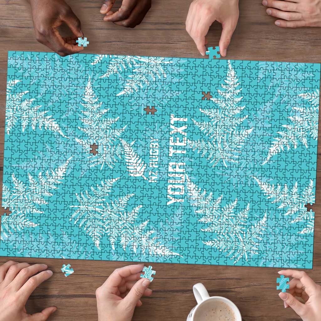 New Zealand Silver Fern Rugby Custom Puzzle Go Aotearoa Champions Turquoise Version - Aussie Hoodie