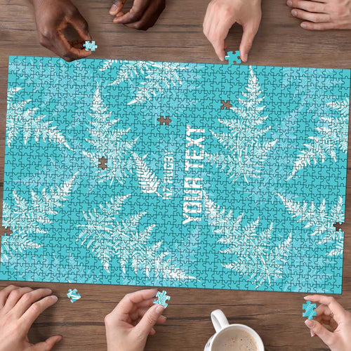 New Zealand Silver Fern Rugby Custom Puzzle Go Aotearoa Champions Turquoise Version - Aussie Hoodie