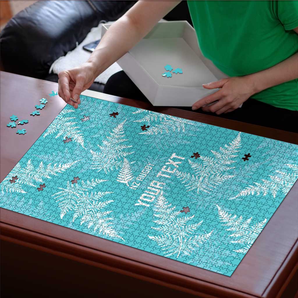 New Zealand Silver Fern Rugby Custom Puzzle Go Aotearoa Champions Turquoise Version - Aussie Hoodie