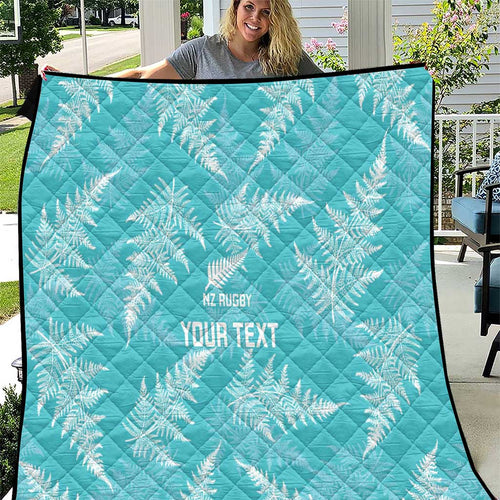 New Zealand Silver Fern Rugby Custom Quilt Go Aotearoa Champions Turquoise Version - Aussie Hoodie