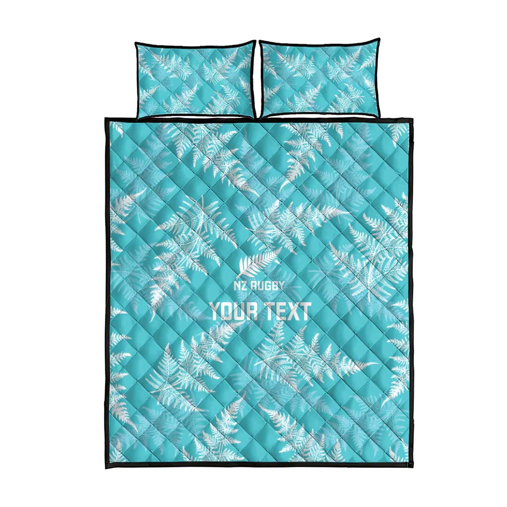New Zealand Silver Fern Rugby Custom Quilt Bed Set Go Aotearoa Champions Turquoise Version - Aussie Hoodie