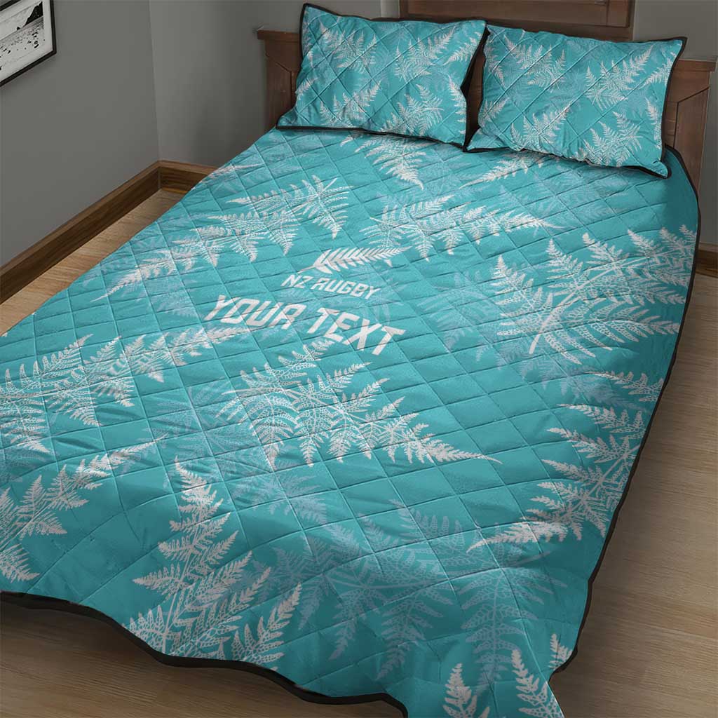 New Zealand Silver Fern Rugby Custom Quilt Bed Set Go Aotearoa Champions Turquoise Version - Aussie Hoodie