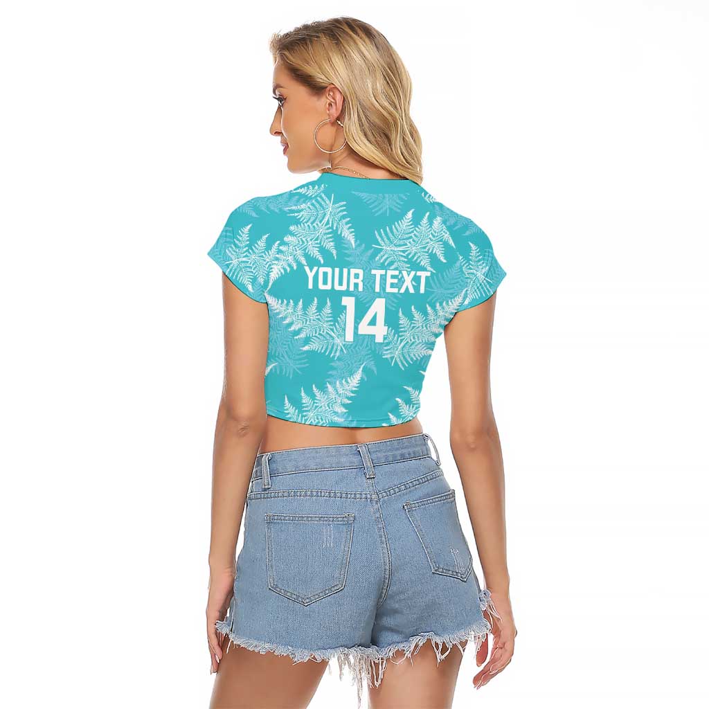 New Zealand Silver Fern Rugby Custom Raglan Cropped T Shirt Go Aotearoa Champions Turquoise Version - Aussie Hoodie