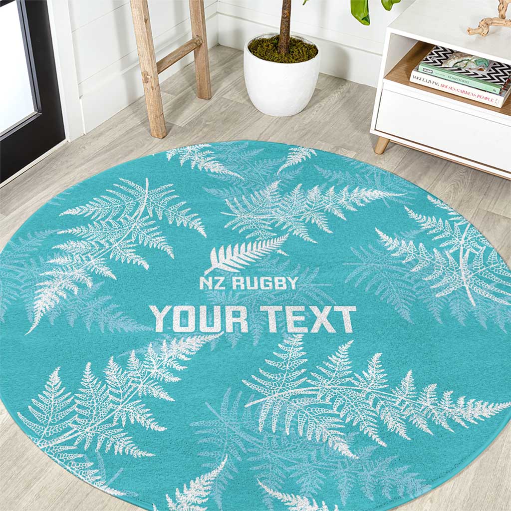 New Zealand Silver Fern Rugby Custom Round Carpet Go Aotearoa Champions Turquoise Version - Aussie Hoodie