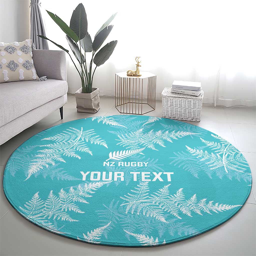 New Zealand Silver Fern Rugby Custom Round Carpet Go Aotearoa Champions Turquoise Version - Aussie Hoodie