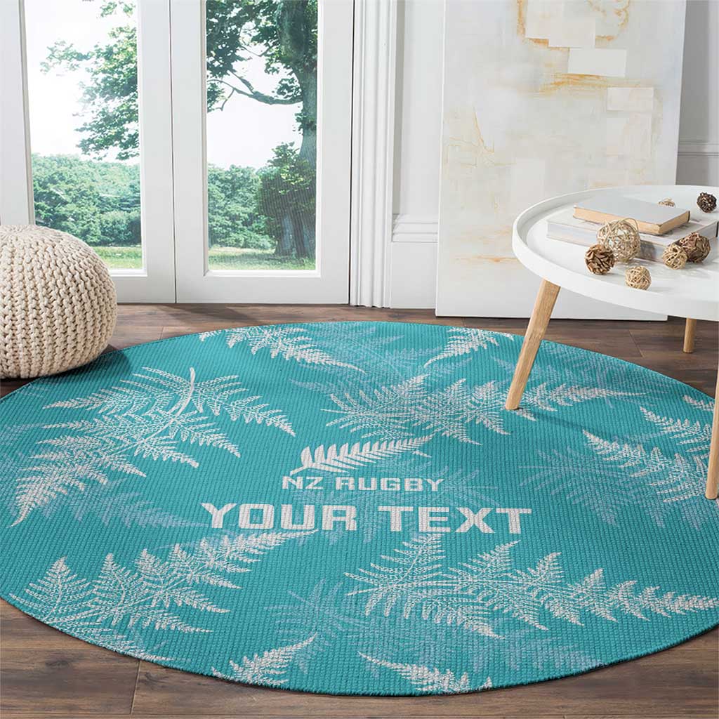 New Zealand Silver Fern Rugby Custom Round Carpet Go Aotearoa Champions Turquoise Version - Aussie Hoodie