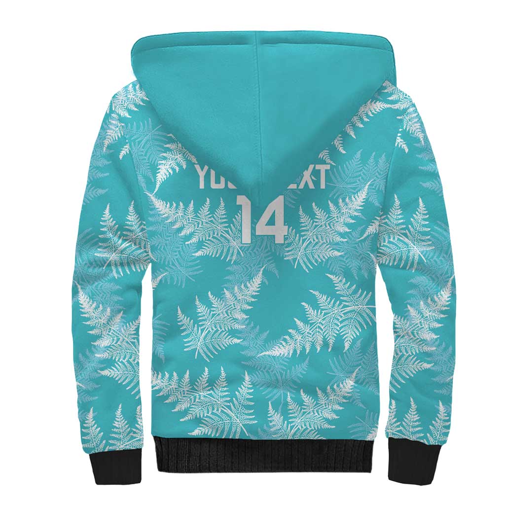 New Zealand Silver Fern Rugby Custom Sherpa Hoodie Go Aotearoa Champions Turquoise Version - Aussie Hoodie