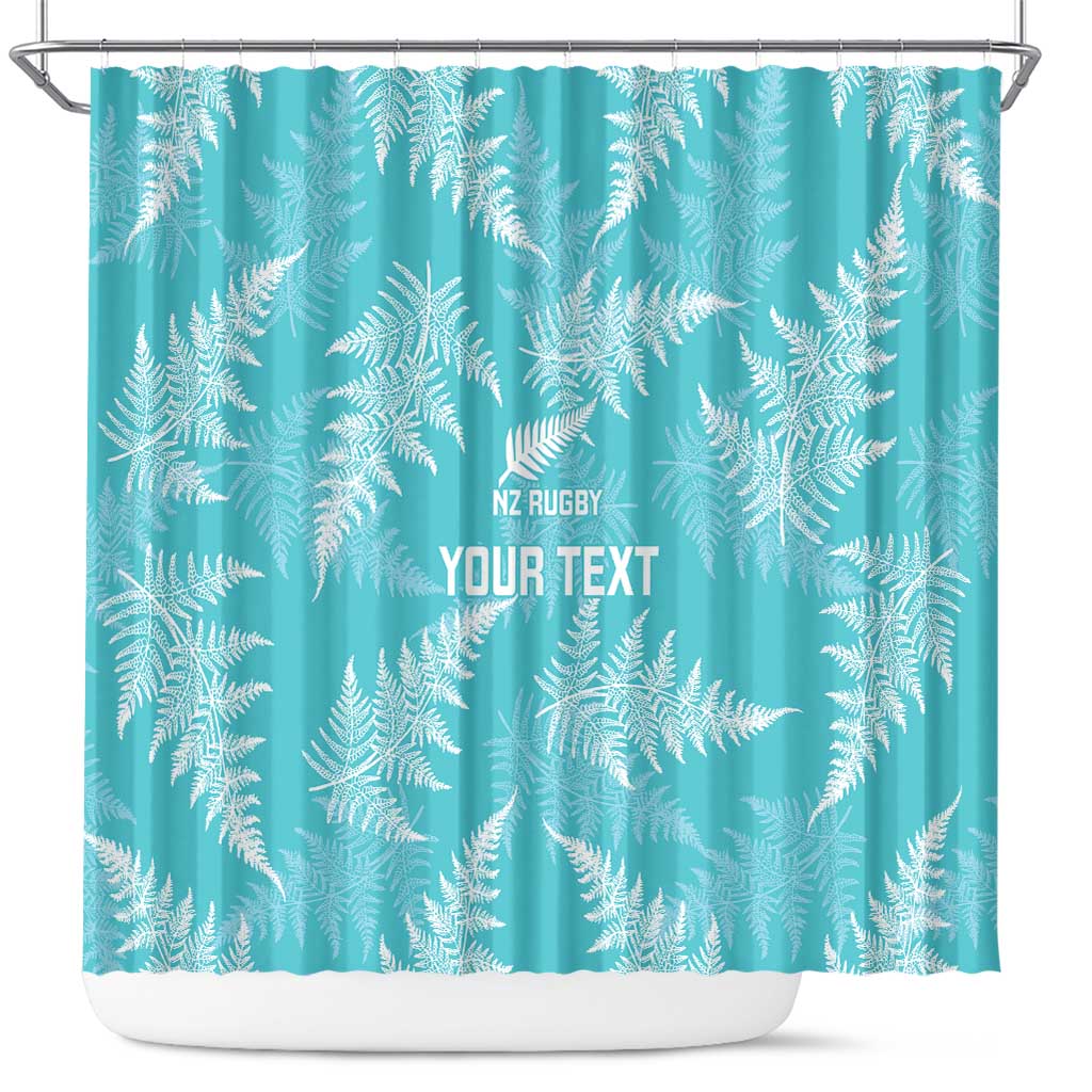 New Zealand Silver Fern Rugby Custom Shower Curtain Go Aotearoa Champions Turquoise Version - Aussie Hoodie